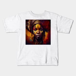 Powerful African Warrior Woman #1 Kids T-Shirt